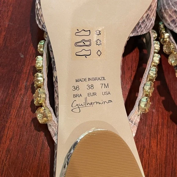 Anthropologie Guilhermina Embellished Snake Marfim Flats - Picture 5 of 6